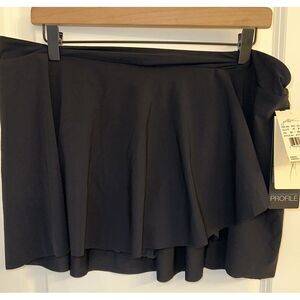 Profile By Gottex Black Ruffle Swim Skirt Women Size 16 NWT